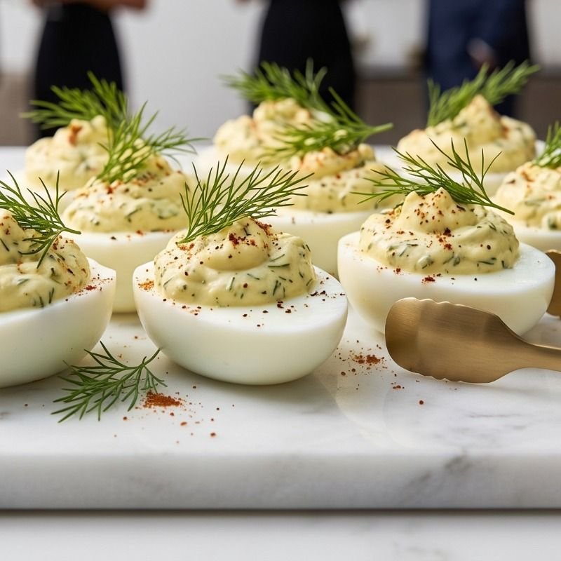 Dill Pickle Deviled Eggs