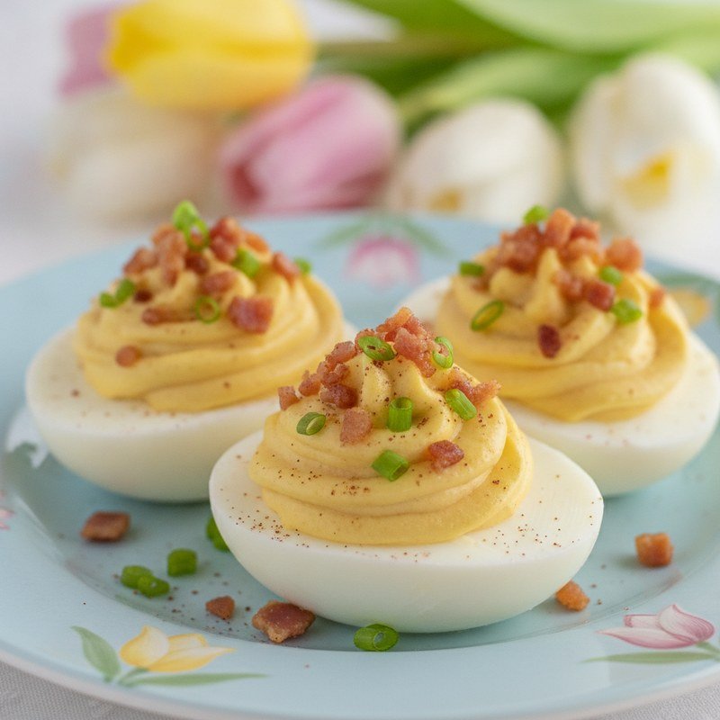 Easter Ham & Honey Mustard Deviled Eggs